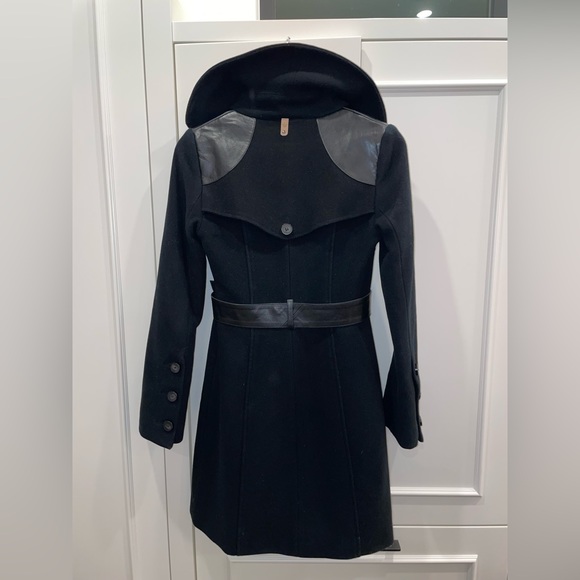 Ladies Mackage Wool and Leather Coat - Picture 2 of 3